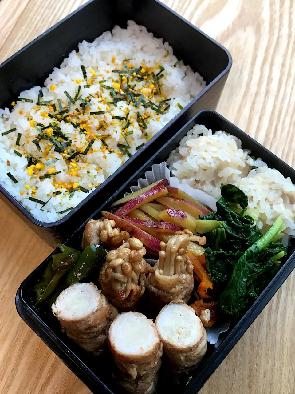 えのきの豚バラ巻きもち米しゅうまい弁当|二キィさん