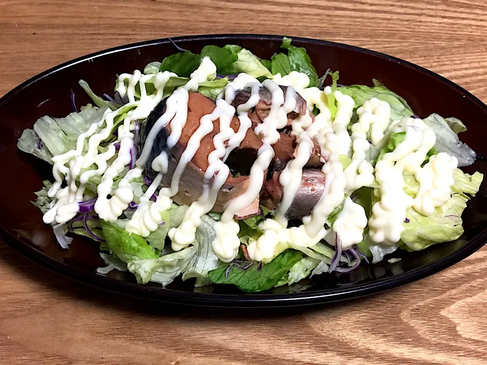 今日の夕食 ☆サバ缶で簡単サラダ|まぁたんさん