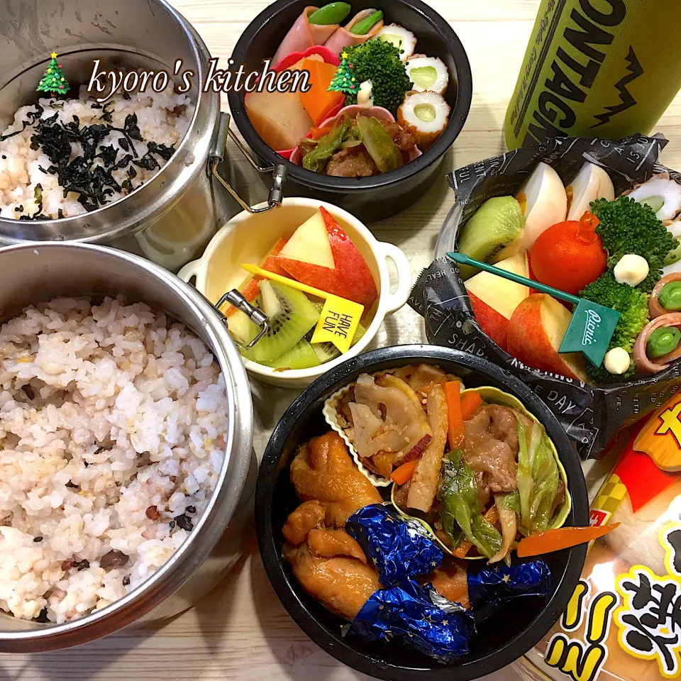 2019/12/19【高校男子弁当】息子と母の保温弁当|kyoroさん