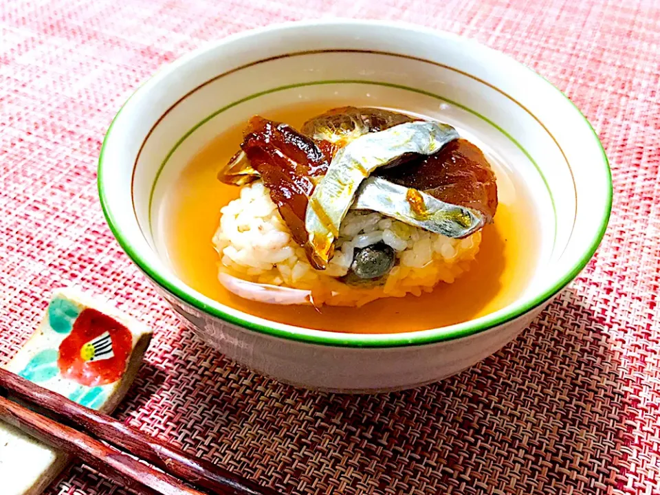 Snapdishの料理写真:太刀魚のむかごおにぎりヅケ茶漬け|イチロッタさん