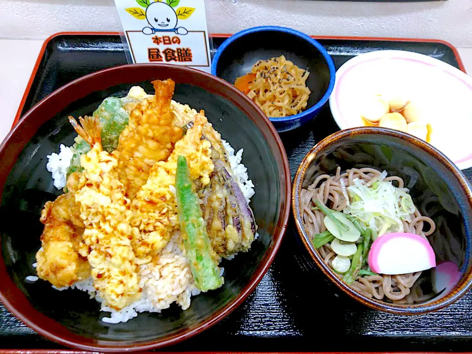 海老野菜天丼・半そばセット|nyama1さん