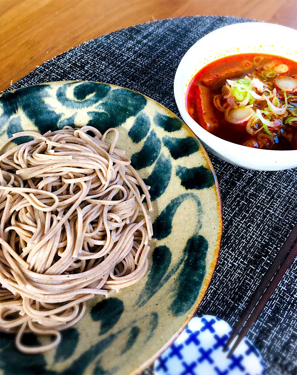 今日のお家で一人ランチは                           麻辣肉汁つけ蕎麦 再び✨|ミッチ☆ママさん