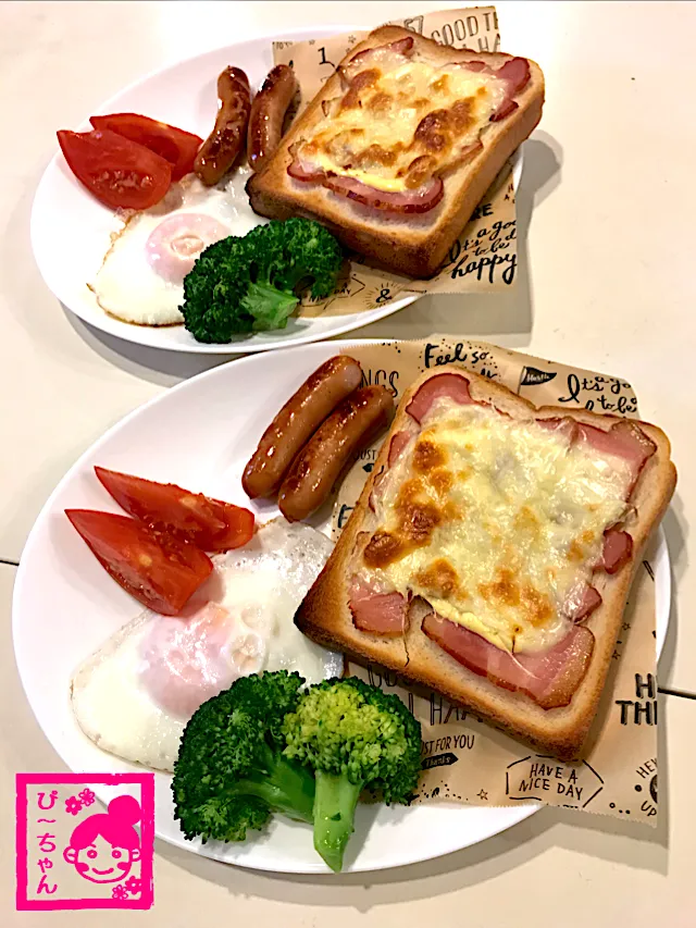 Snapdishの料理写真:次女と私の朝昼兼用ご飯。|☆ぴ〜ちゃん☆さん