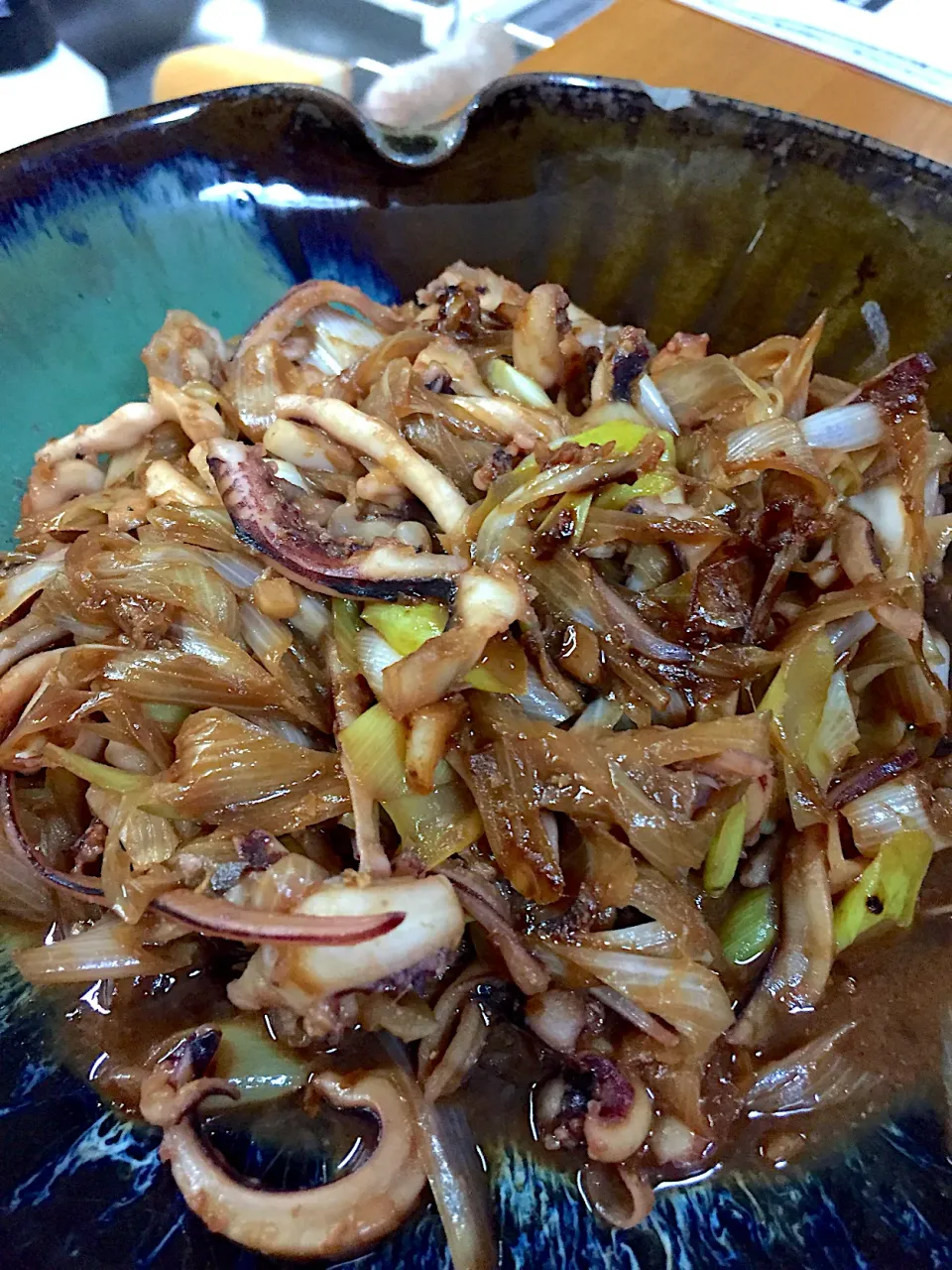 スルメイカの味噌バター炒め|さんだーさん