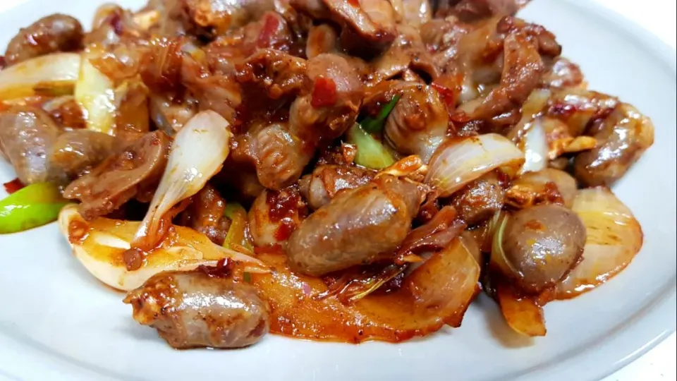 spicy saute chicken innards|steven z.y.さん