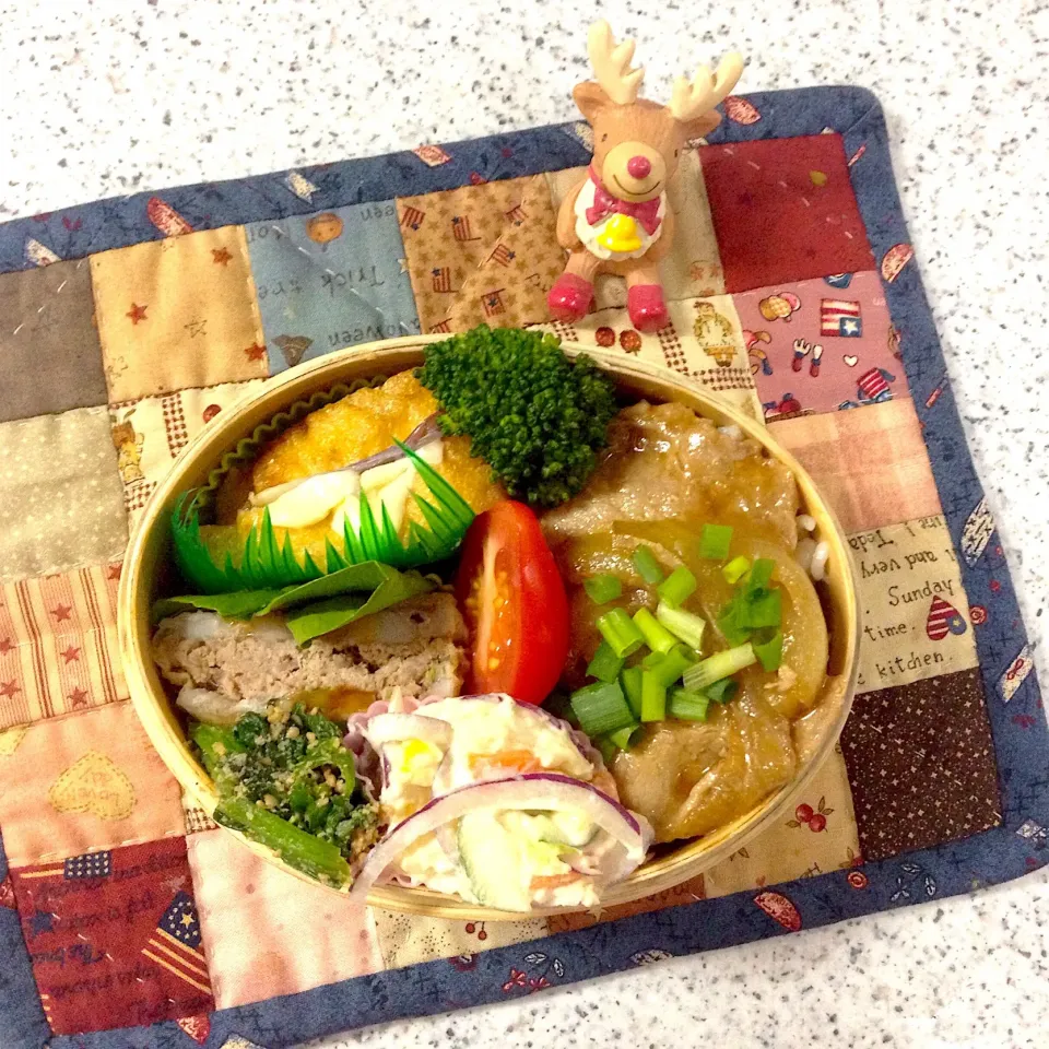 Snapdishの料理写真:今日のお弁当😊 #わっぱ弁当  #夫弁当  #地味弁当|naonaomimichanさん