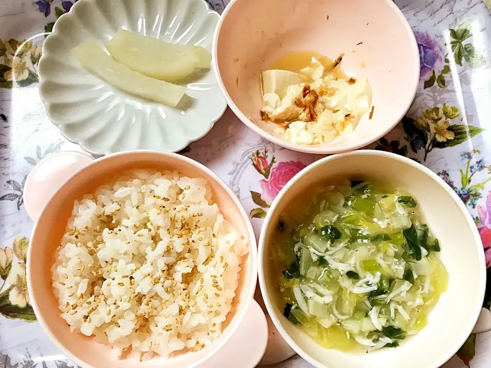 1歳ご飯✨しらすとチンゲン菜白菜のとろみ煮|綾奈さん