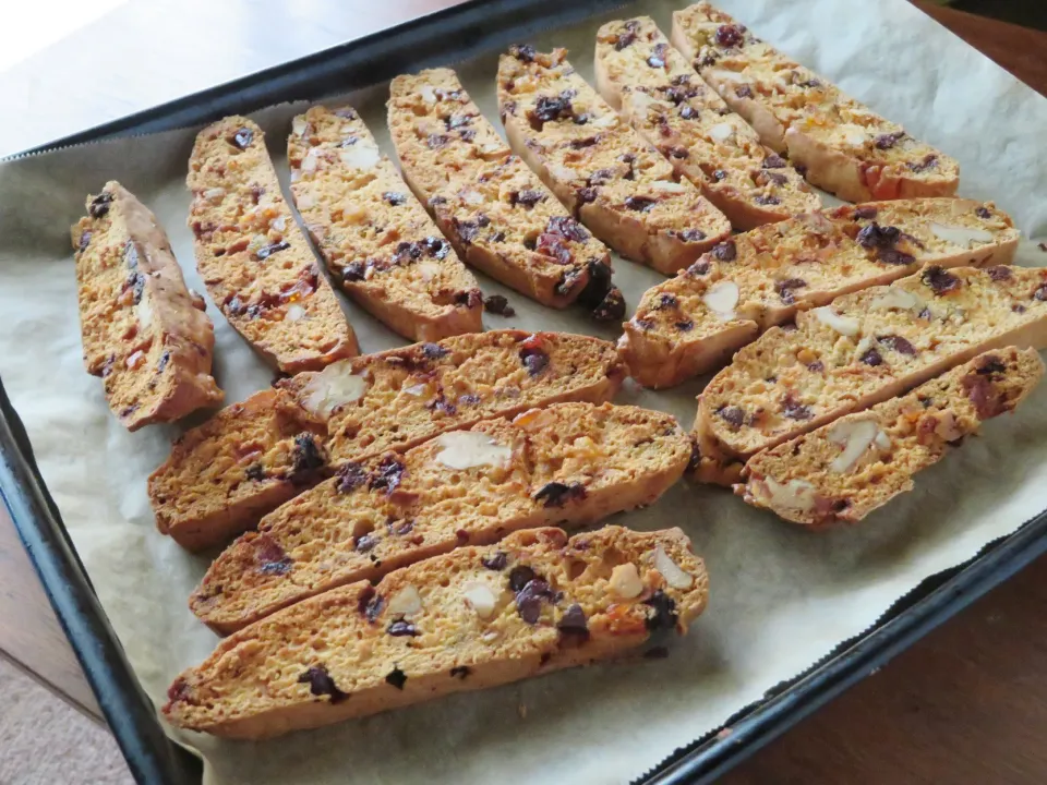 チョコ、ドライフルーツ、ナッツのビスコッティ　　　　　　　　　　　　　Biscotti with chocolate, dried fruits and nuts|マユマユさん