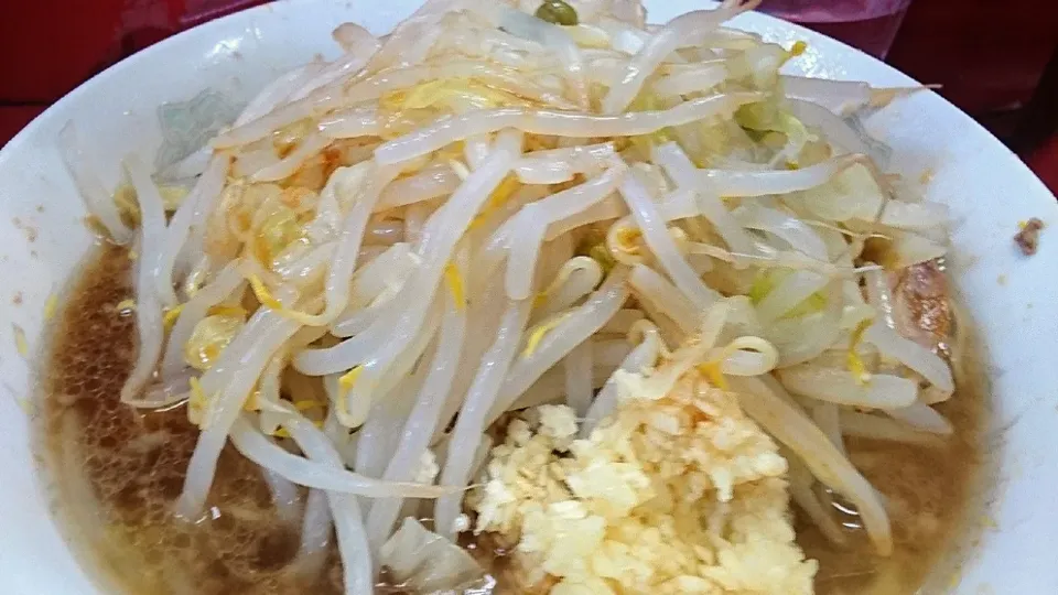 Snapdishの料理写真:【1968年創業】
【食べログ ラーメン
百名店 TOKYO 2019】
ラーメン二郎 三田本店
小ラーメン（600円）
－麺半分
－脂抜き
＋ニンニク（無料）
＋カラメ（無料）
@田町
19241|大脇さん