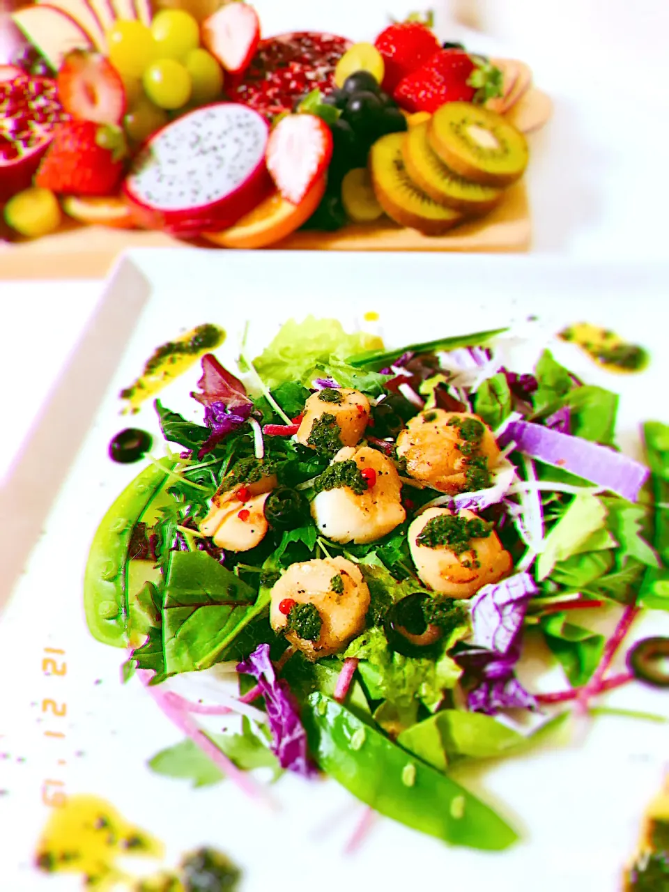 ホタテのソテーバジルソース|オーロラさん