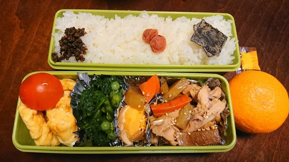 手羽元と根菜のさっぱり煮弁当|りょーさん