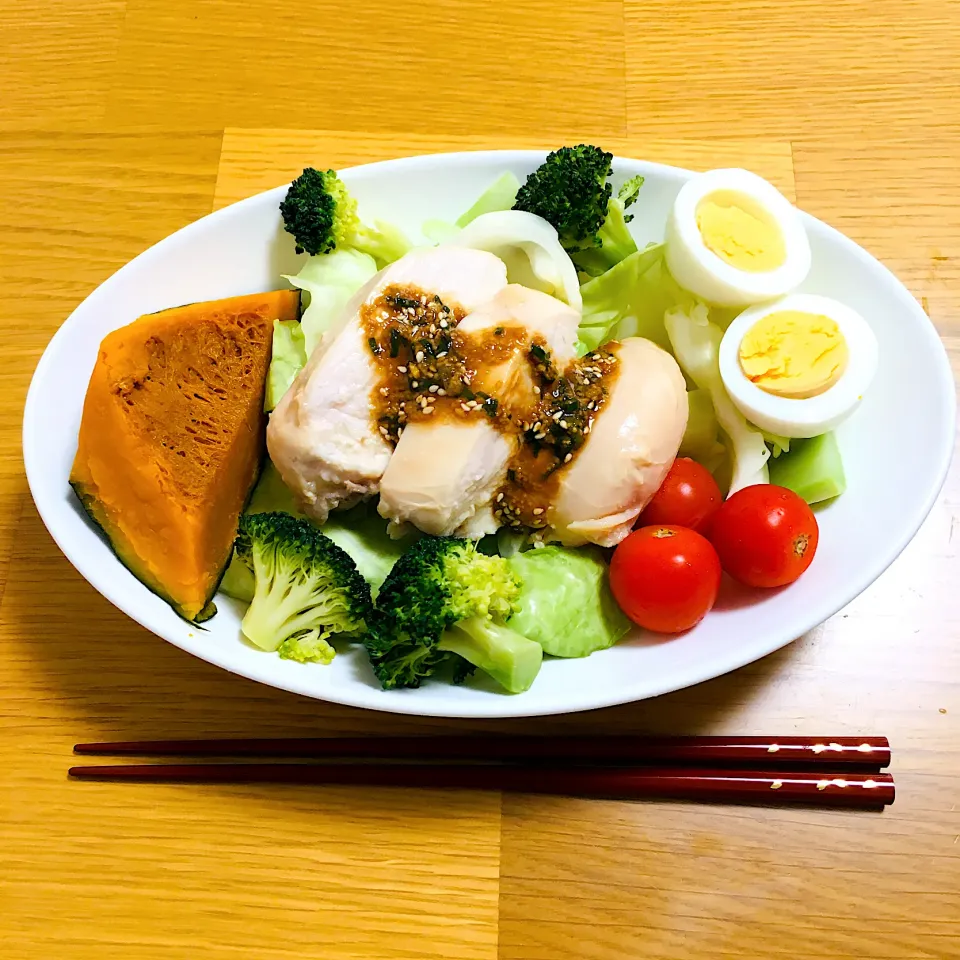 甘酒サラダチキン＋ネギ味噌ソース💕|りりさん