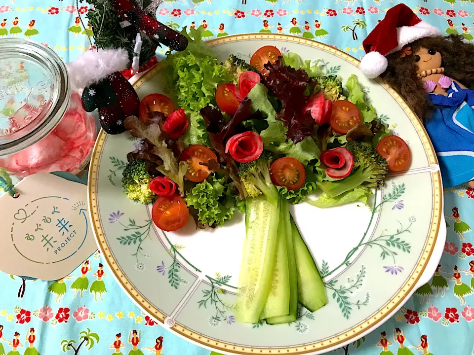 Snapdishの料理写真:クリスマスツリー🎄サラダ🎄#もぐもぐ未来|noeさん