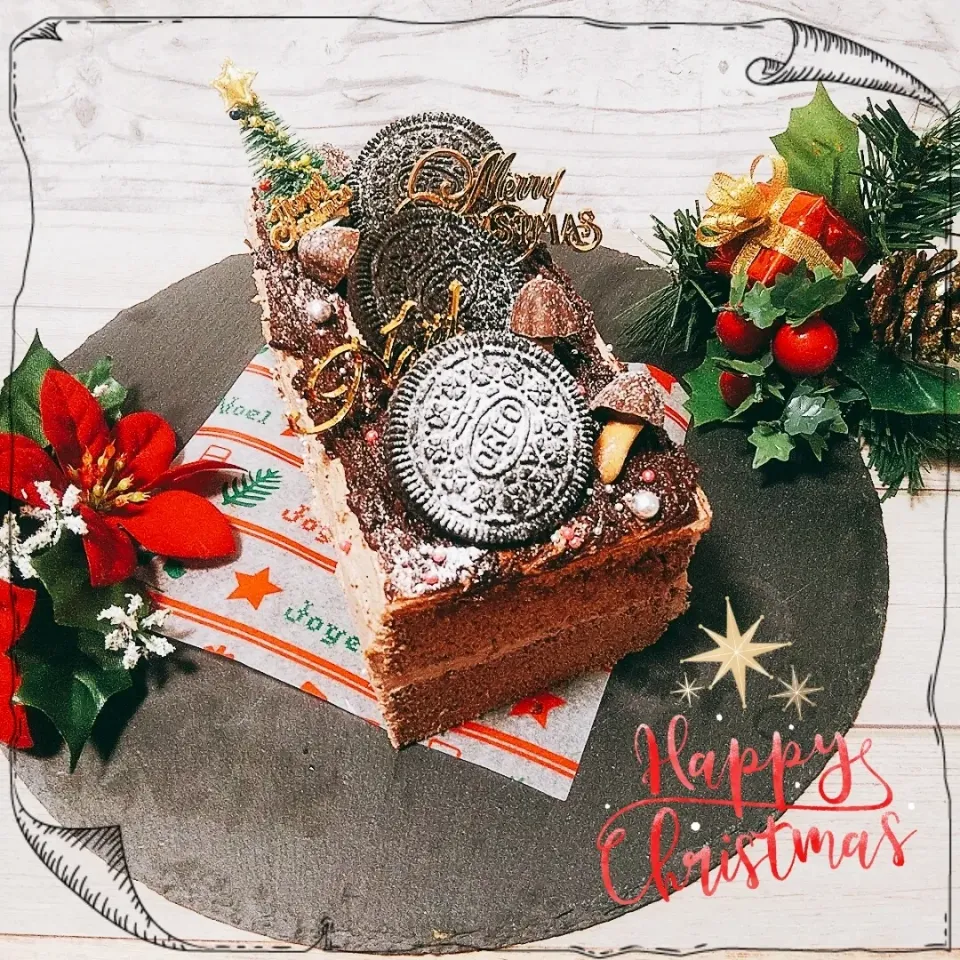 台湾カステラでクリスマスケーキ🎄|めぐチー🌿さん