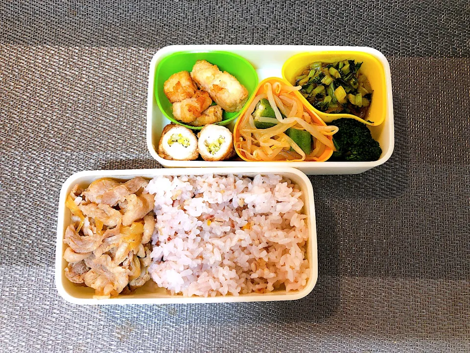 今日のお弁当🍙大根の葉を少し味濃いめにしてお弁当でご飯と一緒に食べるのが好きなんです🌱|あぼさん