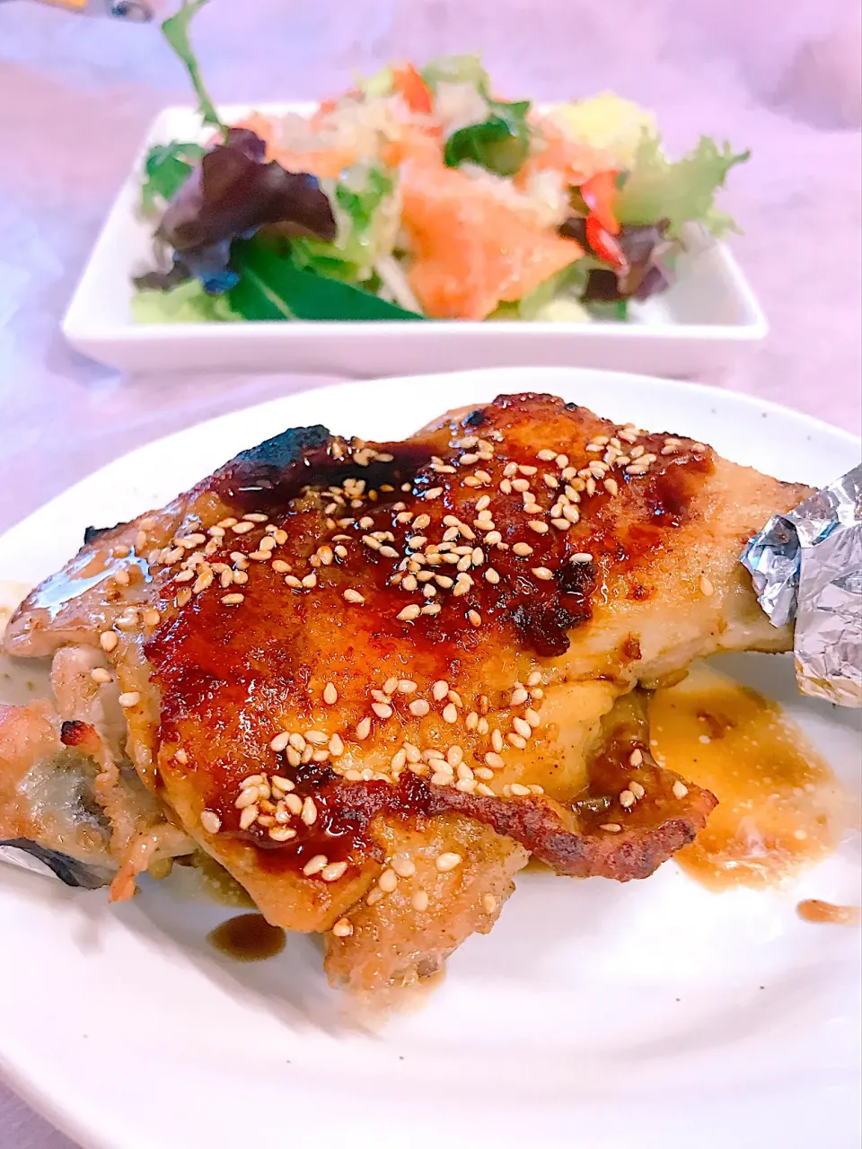 Snapdishの料理写真:鶏もも肉のステーキ！名古屋手羽先風|かっちゃん杉さん