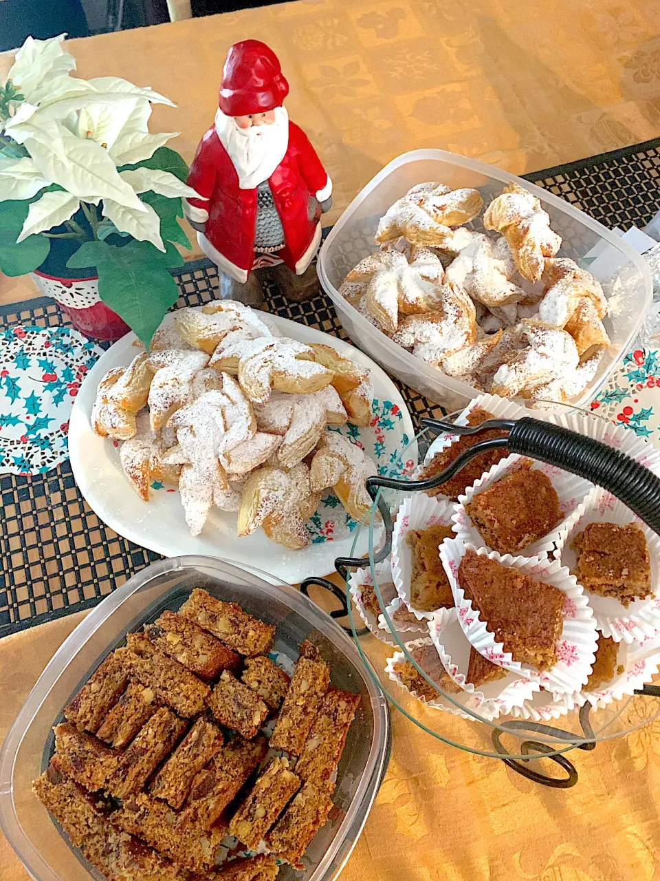 Christmas dessert snowflakes pastry, dates&walnut bars (food for the gods)|🌺IAnneさん