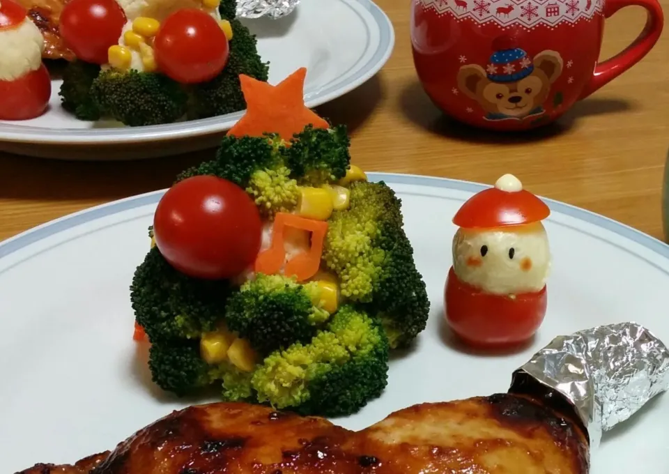 Snapdishの料理写真:あおあおまるさんの1人サイズのツリーサラダ ☆クリスマス☆ #楽天レシピ|楽天レシピさん