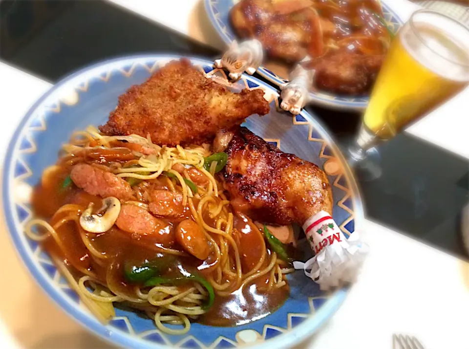 ヨコイのソースで作ったパスタと2種のチキンでメリークリスマス🎅|Takeshi  Nagakiさん