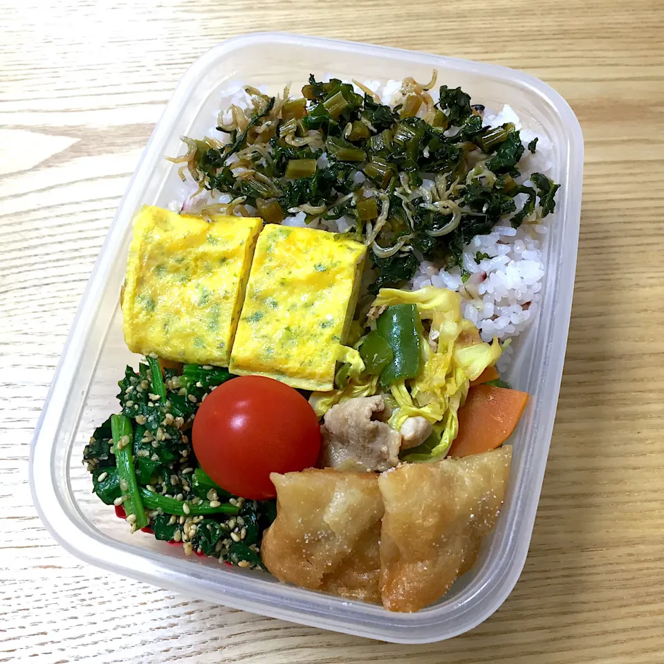 Snapdishの料理写真:木曜日の旦那さんのお弁当🍙|むさけんさん