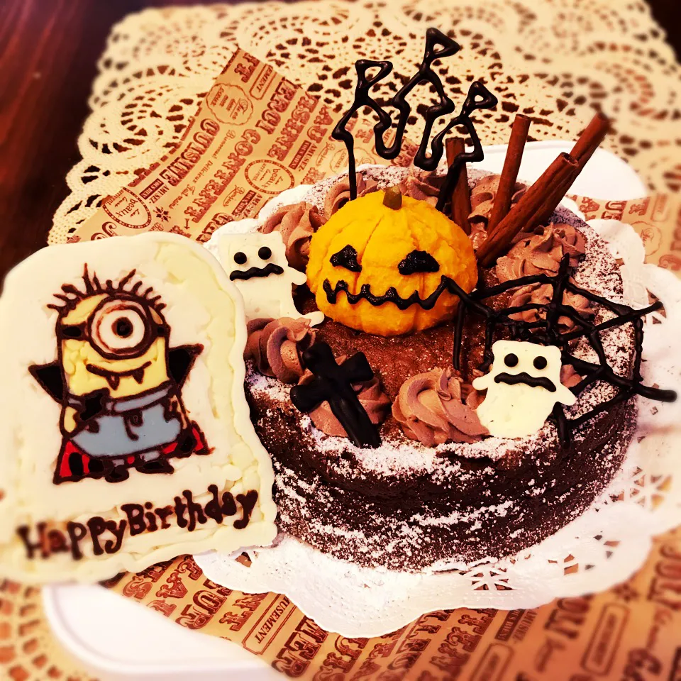 ハロウィン＆誕生日ケーキ|仮面ライガーさん