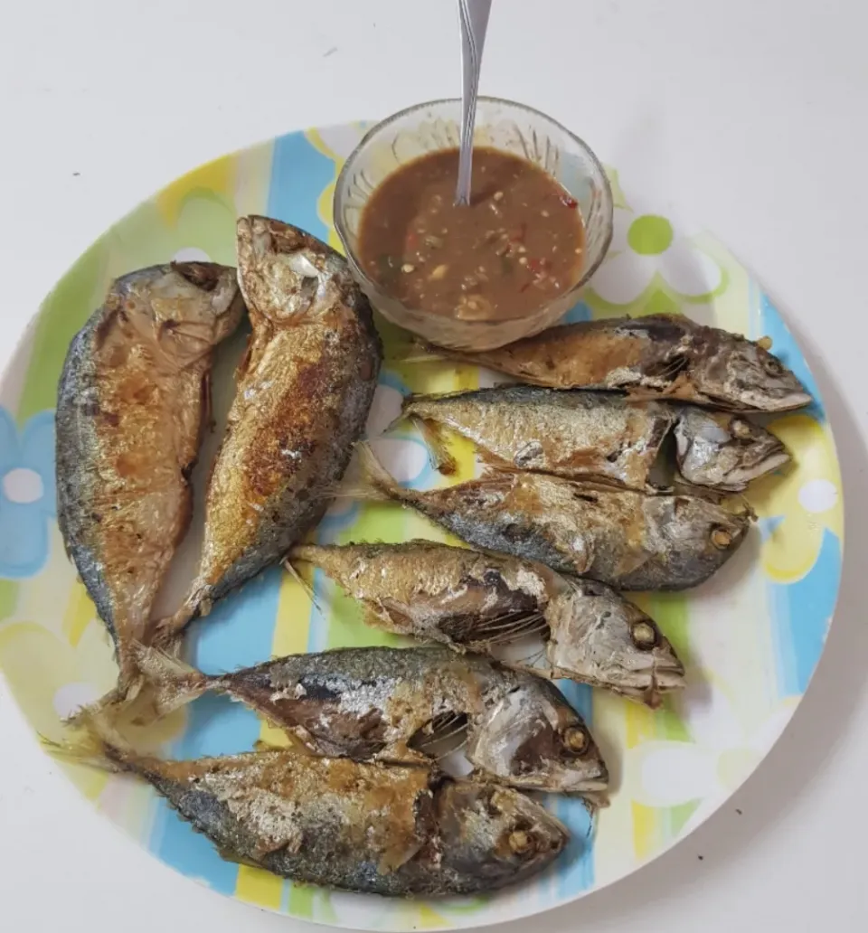 fried salted mackerel fish with thai chili paste|patcookingfeverパットさん