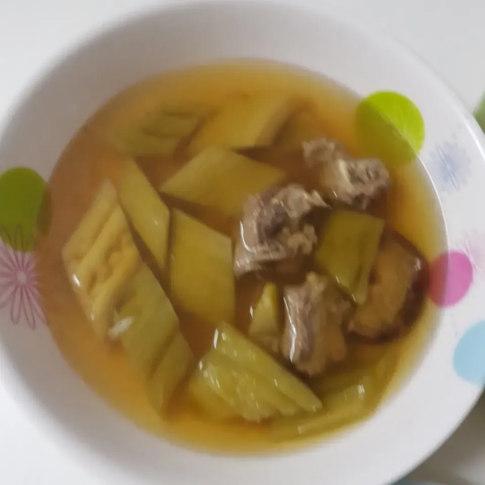 Snapdishの料理写真:bitter gourd soup with pork ribs|patcookingfeverパットさん