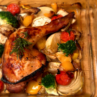 糀甘酒でローストチキンレッグ