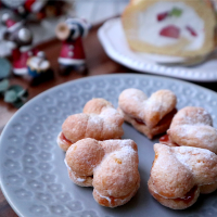 ビスキュイサンド💕#おまけ  #ビスキュイロールケーキ#夜な夜なスイーツ🌃🌙*ﾟ