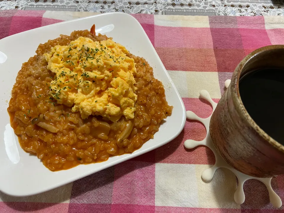 チーズトマトリゾットオムライス|ハルのただ飯さん