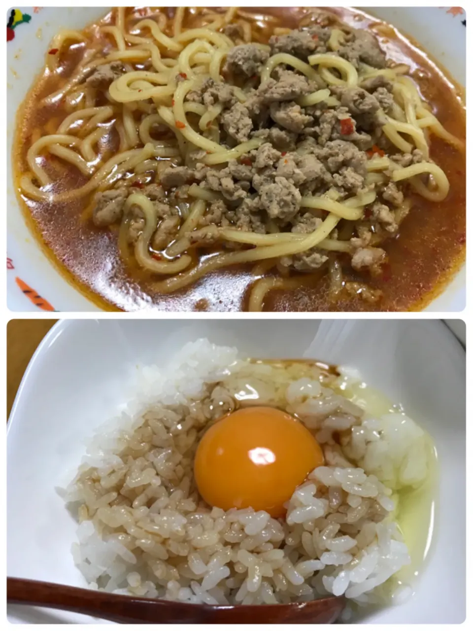 #辛口坦々麺#卵かけご飯|やすあけさん