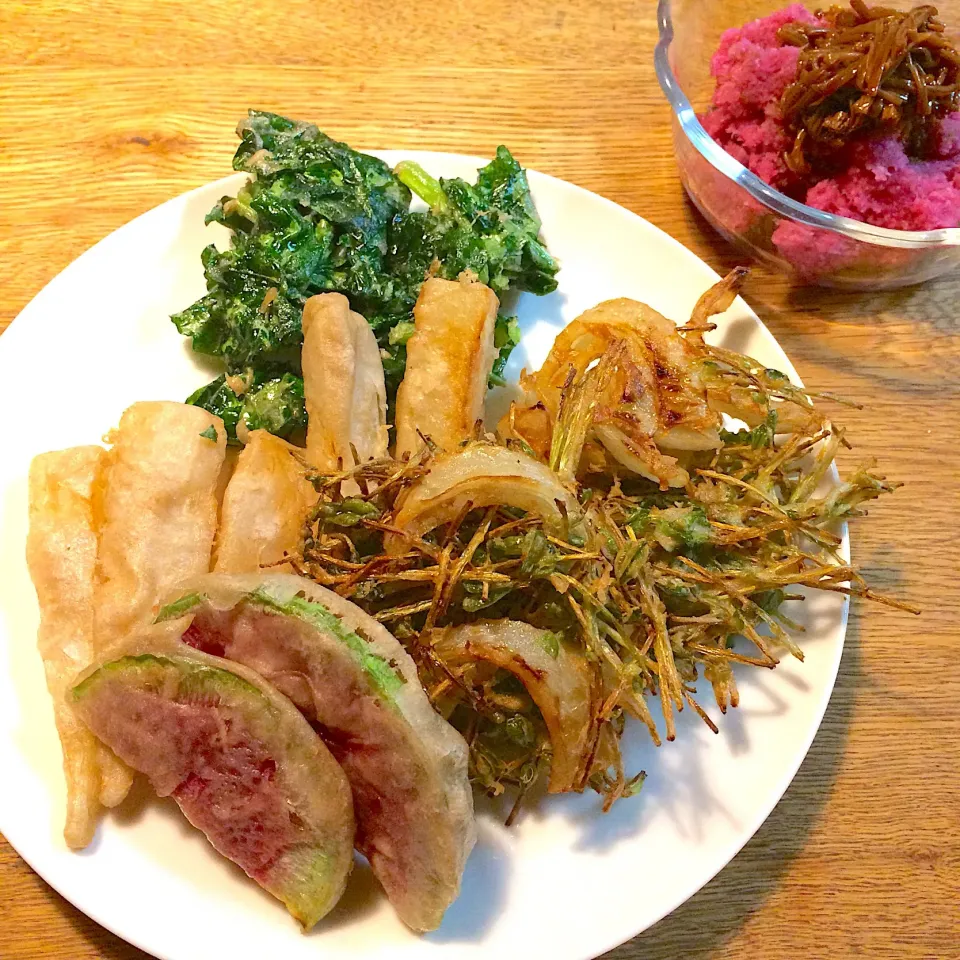 #vegan 
大根のそば粉天ぷら|makiko_aさん