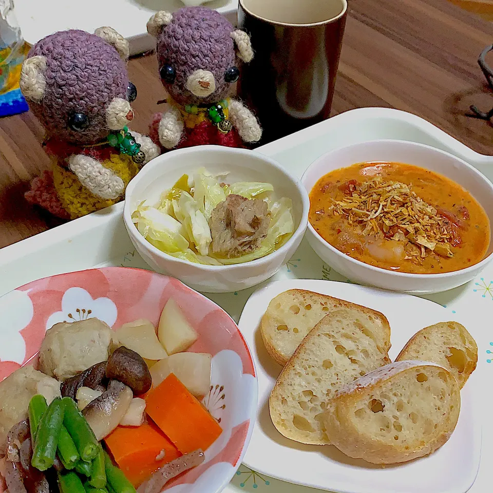 Snapdishの料理写真:晩ごぱん（╹◡╹）|chagashiさん