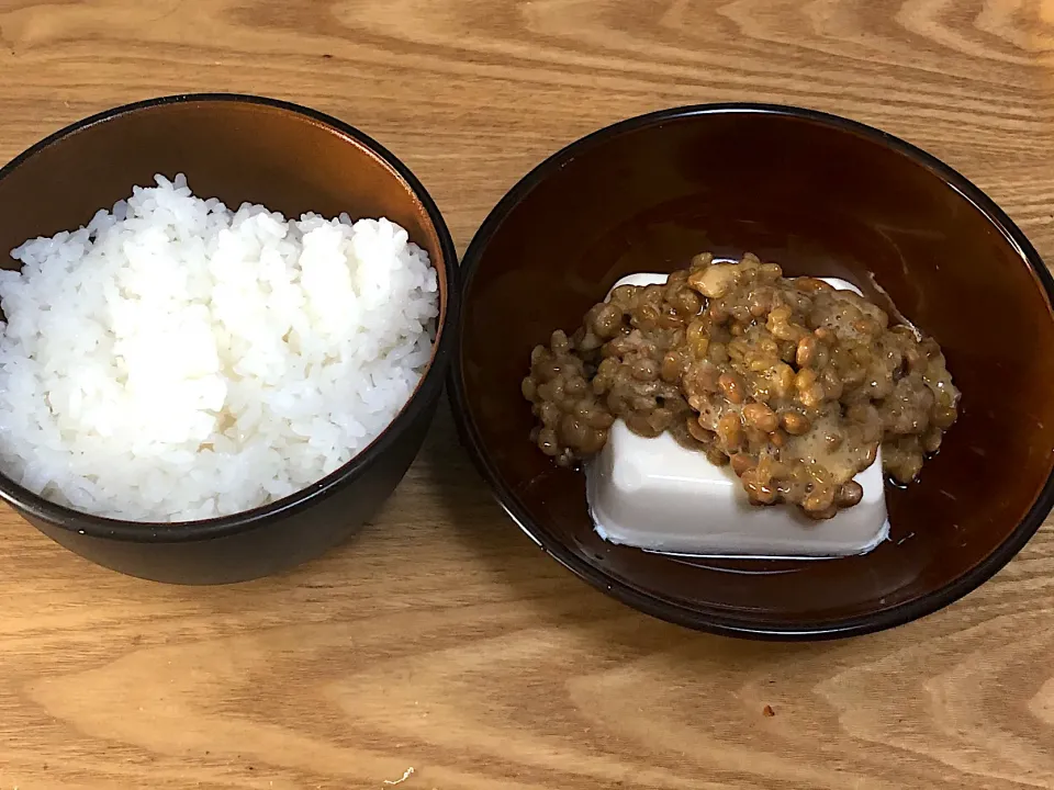 今日の朝食 ☆金山寺味噌納豆冷奴|まぁたんさん