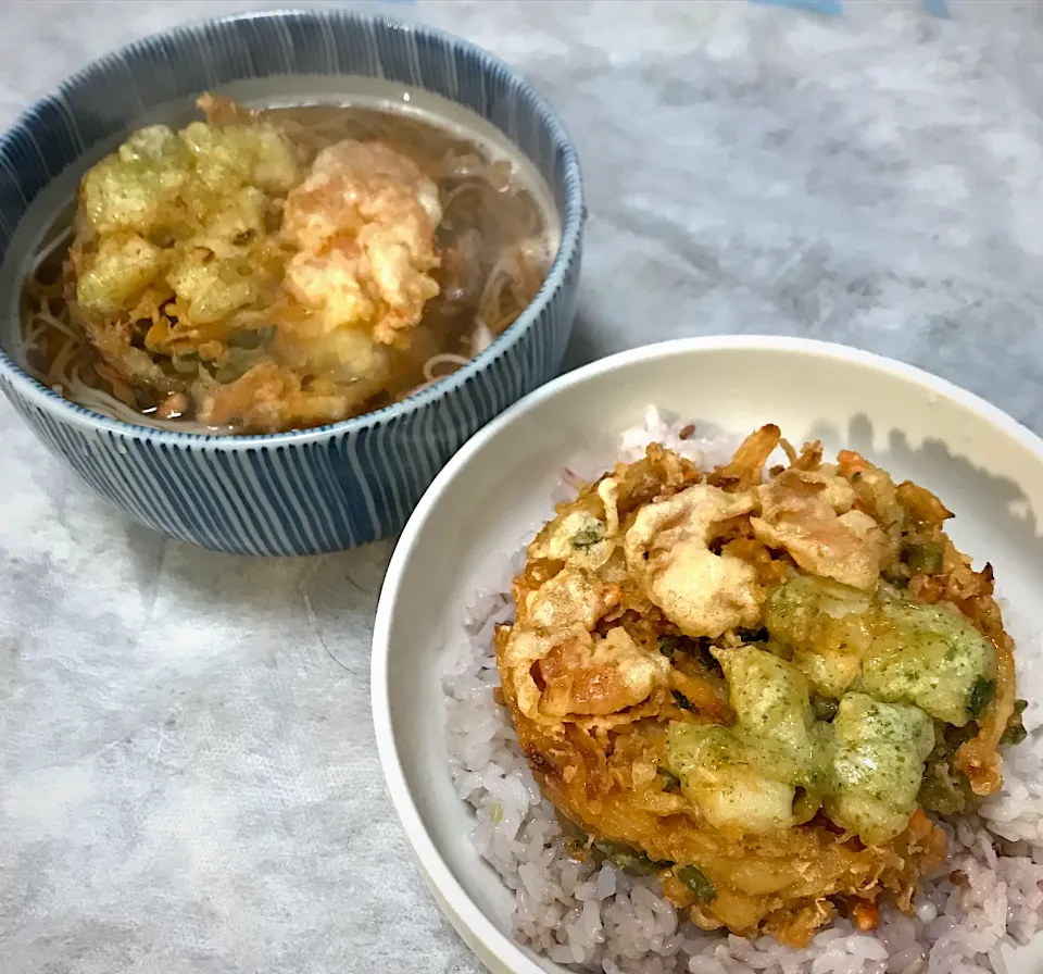 年越しかき揚げ天丼とお蕎麦を頂きます🎵　来年もどうぞ宜しくお願い致します😊|ギムレットさん