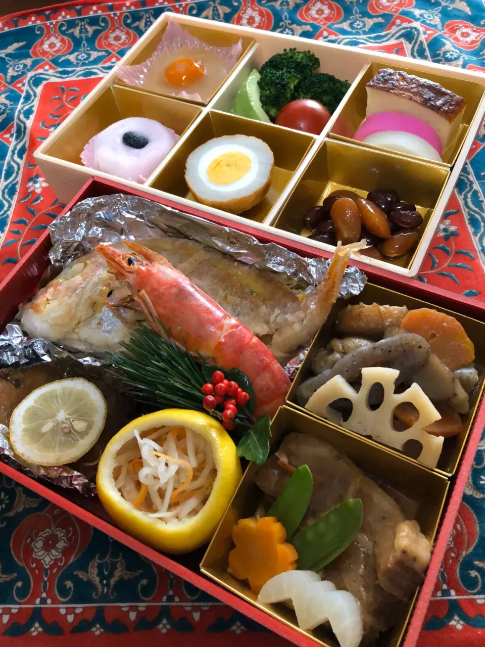 正月二日　 当直勤務用ちゃぶ台母弁当|Cuisineさん