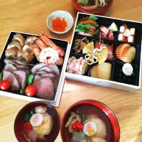 Snapdishの料理写真:手作りおせち、お雑煮|lotusさん