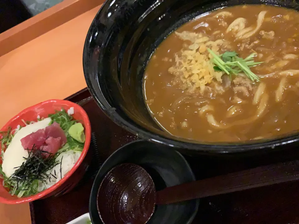 カレーうどんとマグロ山かけ丼|Yoshikawaさん