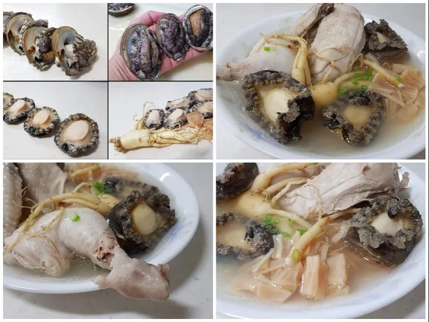 Snapdishの料理写真:ginseng chicken soup with abalone and dried scallop|steven z.y.さん