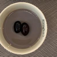 黒豆煮汁で黒豆豆乳プリン