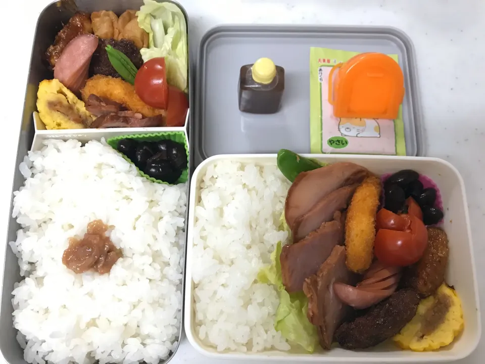 #今年初の旦那様と高2娘のお弁当|やすあけさん