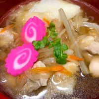 ももさんの料理 宮城県石巻 しきなのお雑煮(白だしで)