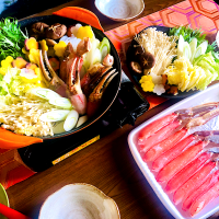 ✨カニすき...CrabSukiyaki...とても美味しかった、😋✨わりしたは透明醤油で作りました！✨