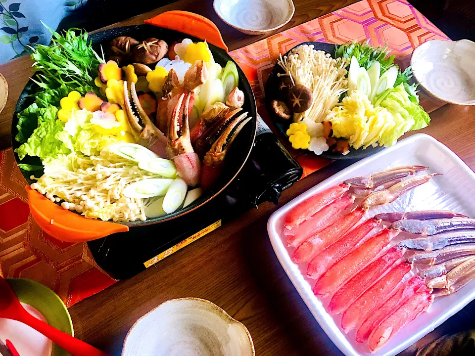 ✨カニすき...CrabSukiyaki...とても美味しかった、😋✨わりしたは透明醤油で作りました！✨|🌺Sanntina🌺さん