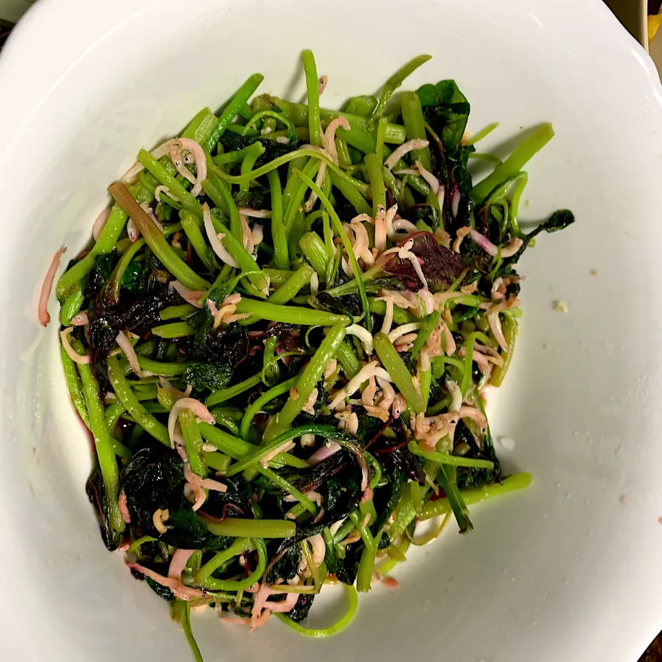 Red spinach with silver bait|Ong Sor Fernさん