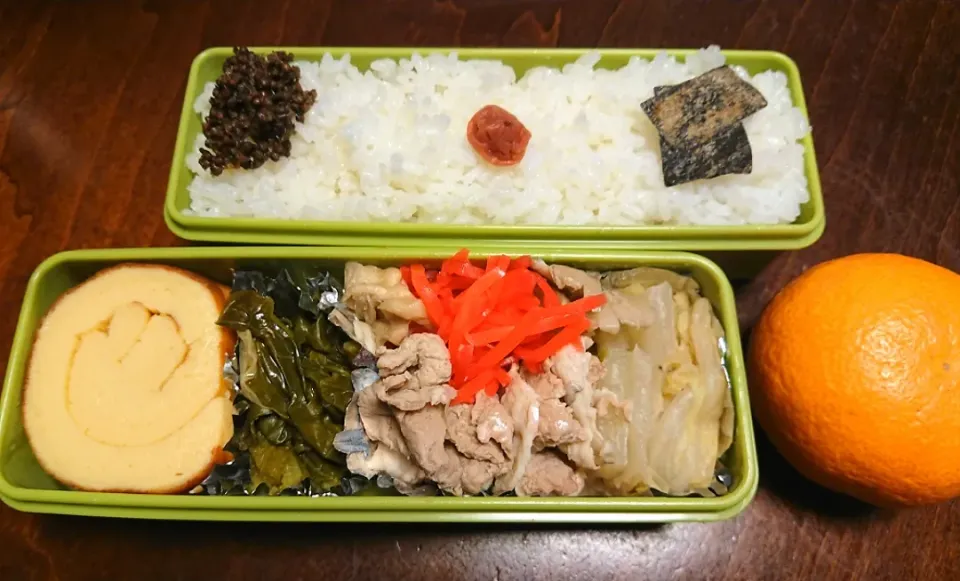 Snapdishの料理写真:豚と白菜煮弁当|りょーさん