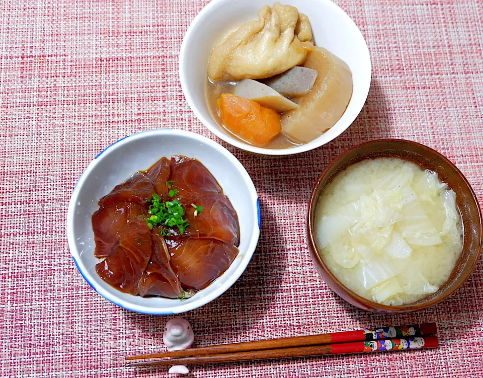 ヅケと残り物の朝ご飯|Orie Uekiさん