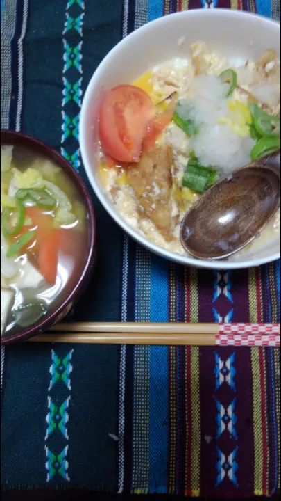 鳥の挽き肉固め焼親子とろーり丼‼️|みーちゃんさん