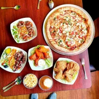 pizza Lamb Over Rice and fried chicken|FATAFATさん