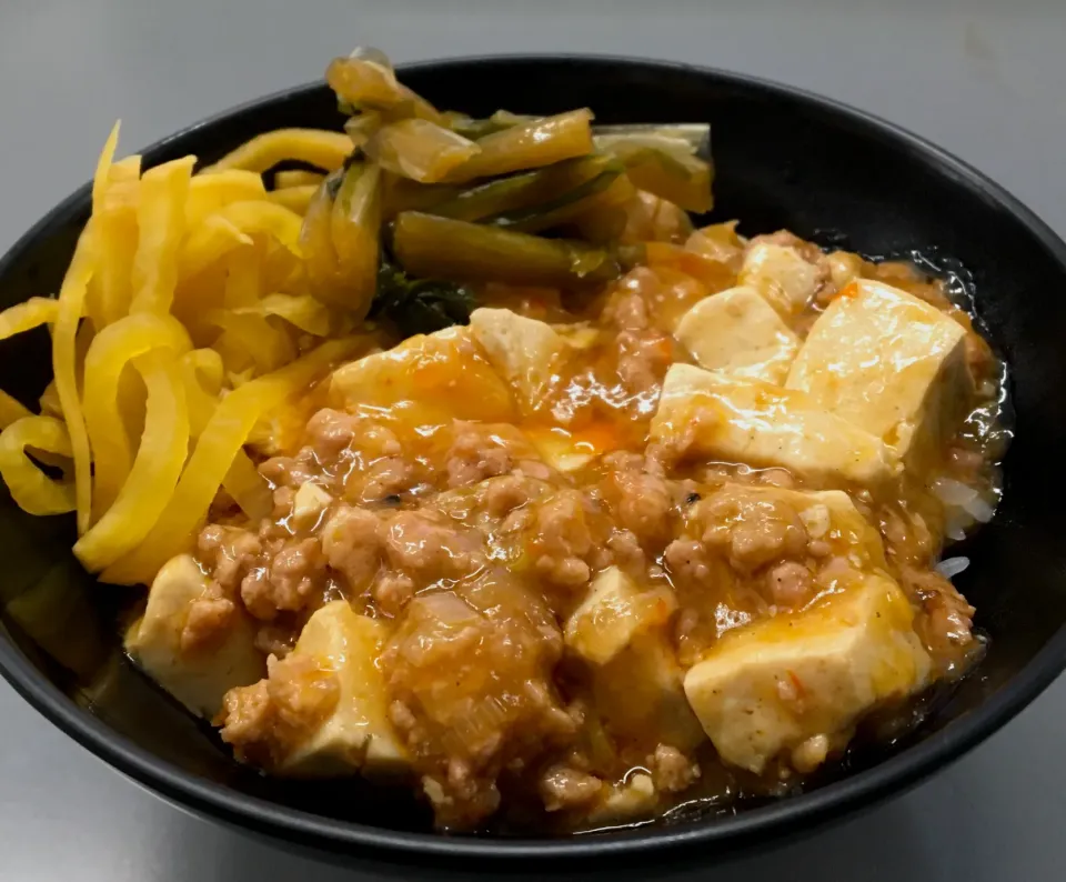 昼ごはん☀️☀️☀️断酒271日目                          麻婆豆腐丼ドーン！|ぽんたさん